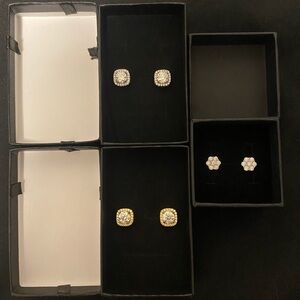 Elegant Gold and Silver Stud Earrings